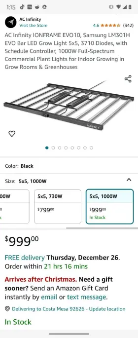 Ac-if10k Ac Infinity Ionframe Evo10 5x 5 Ft Commercial Led Grow Light -