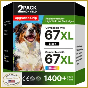 Acaves B0fszkby9y Hp 67xl Ink Cartridges Black And Color Compatible For Deskjet Envy 6055e 2855e 2
