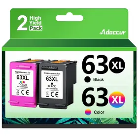 B0dwx2jr4y Adoccur 63xl Black Color Ink Cartridges Replacement For Hp 63 2 Pack