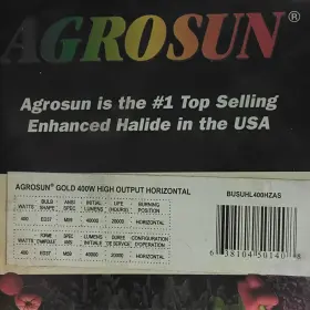 Busuhl400hzas Agrosun 638104501408 Gold Halide Mh Lamp 400w High Output Horizontal - #2