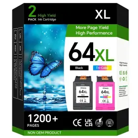Aimery B0fpl5db72 64xl Ink Cartridge Combo Pack Replacement For Hp 64 Black And Color Compatib