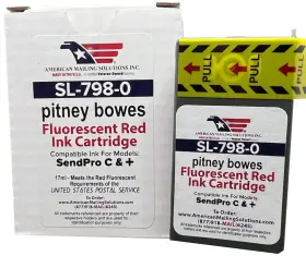 B07pgqpkfc American Mailing Solutions Inc. Pb Sendpro Sl-798-0 Red Fluorescent Ink Cartridge For All Po