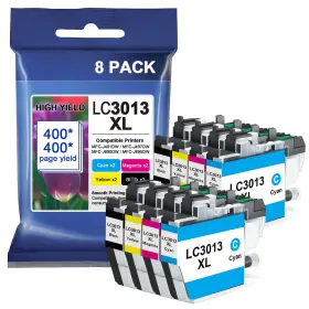 B0dmr9tsb9 Anemec Lc3013 Ink Cartridges Bk/c/m/y 8-pack High Yield Compatible For Brother Cart