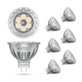 At807cw6p Atcd Mr16 Led Bulbs 7w 50w/75w Halogen Equivalent - 5500k Daylight White 12v Gu
