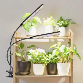 Zy-l20c Aumtrly Grow Lights For Indoor Plants 2 Head 114 Led Full Spectrum Clip On Plant Lig