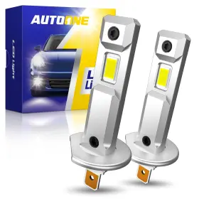 Autoone-hh1023-10sfh1-ma1 Autoone H1 Led Bulbs 40000lm 800% Ultra Bright 6500k Cool White 1 Mini Ha