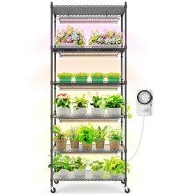 Wf30 Barrina Plant Stand With Grow Lights For Indoor Plants 6-tier Metal Sh