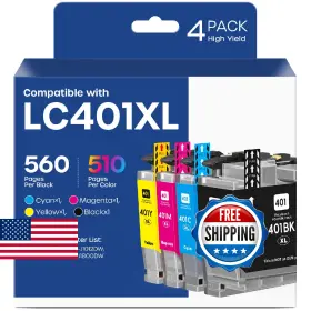 B0dm21whmn Belietop Lc401xl Ink Cartridges Compatible Replacement For Brother Lc401 Xl Lc-40