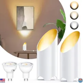 Gu10 Brand Yimaifunly Ys-4-white 2-pack Adjustable Uplighting Spotlights - 3000k 4000k 6000k 5.9 Ft Cord