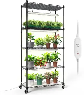 Bstrip 800689570906 Plant Shelf With Grow Lights 5-tier Stand T8 24w Light 5000k