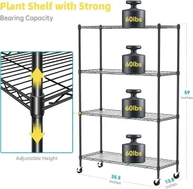 Bstrip 800689571460 Plant Shelf With Grow Lights 4-tier Light 30w T5 Full Spectrum #2