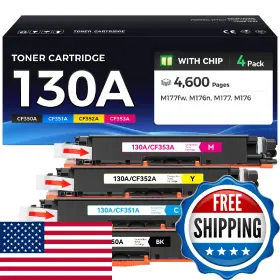 B0dyhqy12l Caink 130a Toner Cartridge Set 4pk Black Cyan Yellow Magenta High Yield Replacement