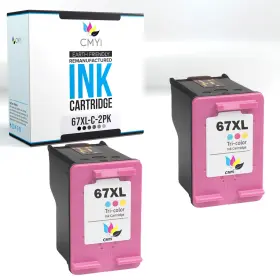 B0dk43pv5f Cmyi 67xl Color Ink Cartridge For Hp Deskjet 2700 2755 Envy 6055 6455 Printer 2p