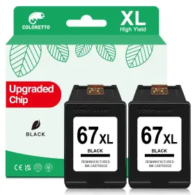 Coloretto B0fp55hzb4 67xl Ink For Hp Black Cartridge Deskjet 2800e 2827e 2855e