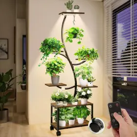 Twd122 Coolpub Plant Stand Indoor With Grow Lights 62 Inch Locking Wheels 7 T