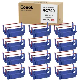 B0bzvhngn1 Cosob 24x Black/red Ribbon For Star Sp700 Sp712 Sp717 Sp740 Sp742 Sp747 Printer