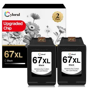 Cyloral B0fpcsmxqj 67xl Black Ink Cartridge For Deskjet 2852e 2842e 2827e 2800e 2855e 4200e