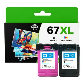 B0dxvl8t87 Didaq 67xl Black/tri-color Ink Cartridge Replacement For Hp Deskjet Envy - 2 Pack