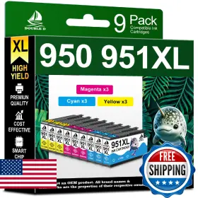B0dw3v5nj6 Double D 951xl Ink Cartridges Compatible For Hp Use With Officejet Pro