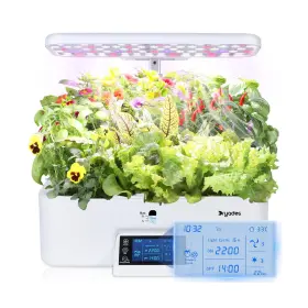 17-pods Dryades Z208 Hydroponic Growing System With Dual Fans 24w Full-spectrum Grow Light