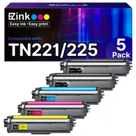 E-z Ink B0dnmsl1gq E-z Tn221 Tn225 Toner Cartridge For Brother 2bk 1c 1m 1y 5-pack