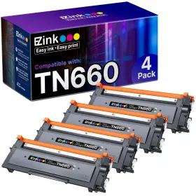 Mfc-l2700d E-z Ink B0dxv45677 Compatible Tn660 Toner Cartridge 4-pack For Brother Hl-l2300d