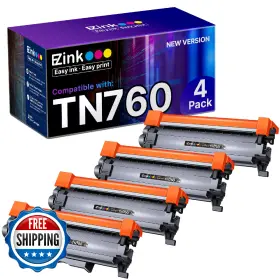 B0ft39tgxn E-z Ink Tn760 4-pk Black Toner Cartridge For Brother Tn-760 Tn730 Printer