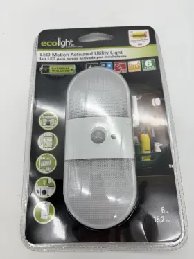 Whg-lf6-e Ecolight Ecolightled Motion Activated Utility Light Battery Operated With Command Strips New