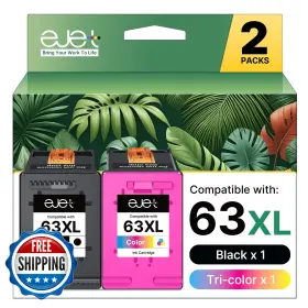 B07thzyfb4 Ejet 63xl Ink Cartridge Combo Pack Replacement For Hp 63 Cartridges