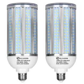 Lc-100w-k10 Elivern 100w Led Corn Light Bulb 2 Pack 10000 Lumen 5000k Daylight White E26/e39