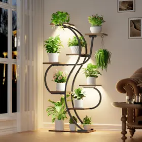Eva-250304 Evawoo Plant Stand Indoor With Grow Lights - 55 Inch Tall Stands For Plants