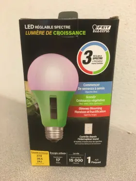 Feit Electric A21adjgrwledhd A21 E26 Medium Led Grow Light Color Changing 17 Watt Equivalence 1 Pk