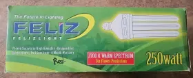 Feliz 705105165431 8u 250 Watt 2700k Warm Spectrum Flower Prudction Bulb 10k Hour Life