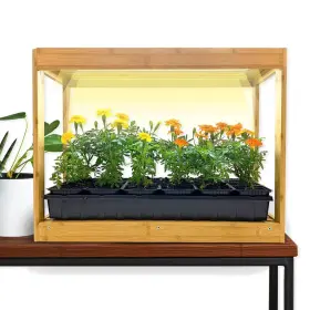 Kbam-5w Ferry-morse Indoor Bamboo Led Growhouse With Timer For Sustainable Plant Growth