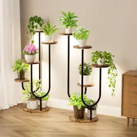 Br04 Forotone Plant Stand Indoor With Grow Light 2 Pack Metal Shelf 5 Tiered Corner