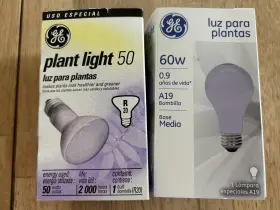 Ge 043168906579 G E - 60w And 50w Plant Light Bulbs Lot Of 2 Medium Base A19 R20