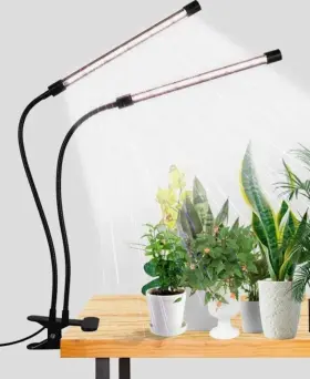 Gooingtop X003cv1k9z Led Grow Light Clip-on Dual Tube White Spectrum Timer And Dimmable
