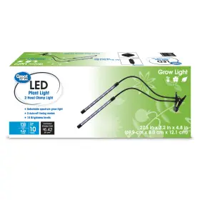 Great Value 815109024297 2-head Flexible Led Clamp Grow Light 10w Selectable Spectrum