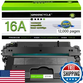 B0bbvy3ytn Greencycle 16a Q7516a Toner Cartridge For Hp Laserjet 5200 Series Black 12k Yiel