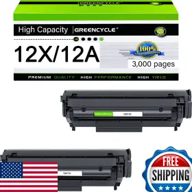 B0ct8lsb7r Greencycle Q2612x 12a High Yield Toner Cartridge For Hp Laserjet 1010-3055 Mfp