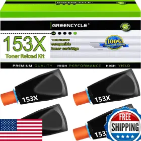 B0d91mr272 Greencycle 4pk 153x W1530x Black Toner Reload Kit For Hp Laser Tank Printer