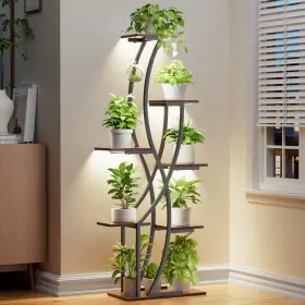 Hj73 Havlotii Plant Stand Indoor With Grow Light 55 Inch Shelf For Multiple