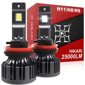 Hikari Wings H11 H8 2025 25000lm H11/h8/h9 Led Bulbs 45w Upgraded Core-12 Chips High Lum