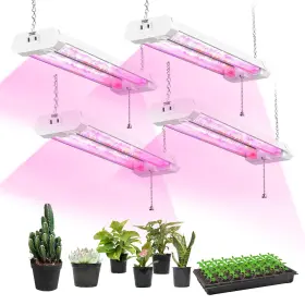 Hbgl-mn2f-gro Hlite 4 Pack 16inch Adjustable Full Spectrum Plant Growing Lamps- Linkable Gr