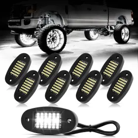 B0cxpsyvdj Hovano 8 Pods White Rock Lights 6000k Pure 36 Leds Smd Chips Super Bright