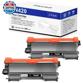 B0d4f1ff8g Huehub Tn420 Black Toner Cartridge 2-pack For Brother Hl-2270dw Dcp-7060d Mfc-7360n