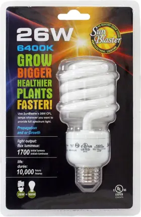 Sl0900156 Hydrofarm 901892 Sunblaster Fluorescent Cfl 6400k Self-ballasted Light Bulb For Indoor