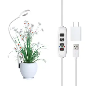 Hywyimlait 717038137003 White Halo Ring Grow Light For Small Indoor Plants With Pot Clip 48leds 3000