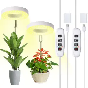 Hywyimlait 751713959979 Halo Ring Grow Lights For Small Indoor Plants Warm White 96leds Fu... Fast Ship