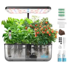 Idoo I-hgh01 12 Pods Indoor Led Hydroponic System Kit Transparent 5l Self Watering